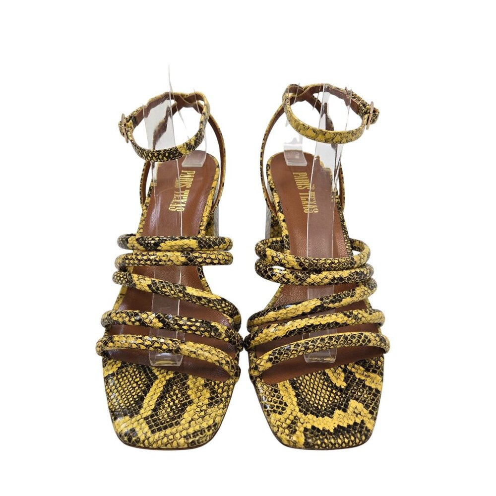 Paris Texas Carla Printed Python Leather Sandals … - image 2